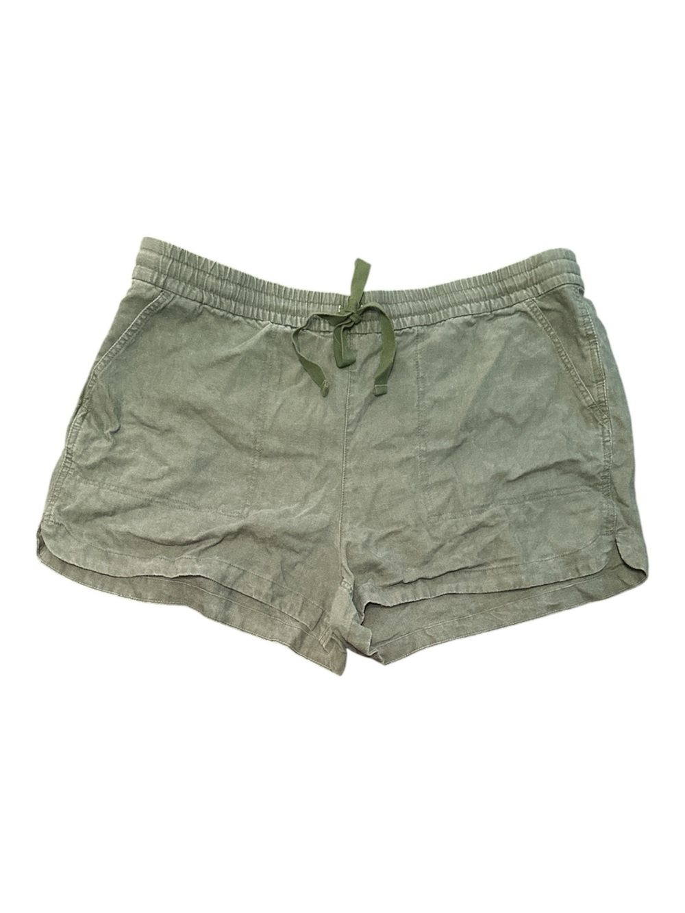 J. Crew Olive Drawstring Linen-Blend Athletic Shorts